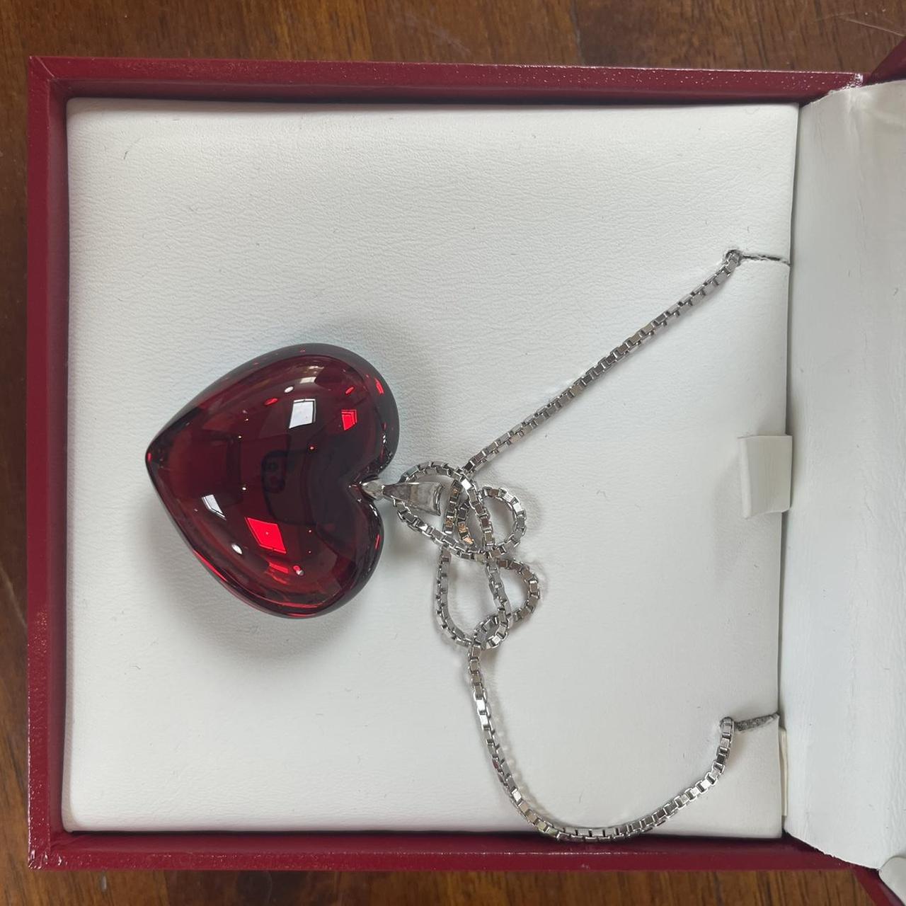 baccarat red heart necklace ️ got as a gift years... - Depop