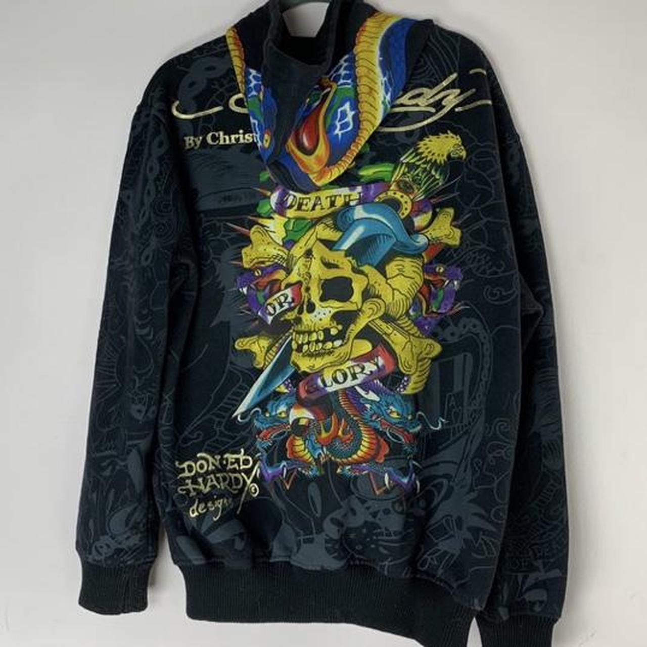 Vintage Ed Hardy hoodie. Really nice thick and good... - Depop