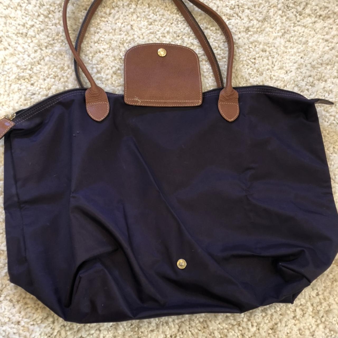 Dark purple Longchamp bag - Depop