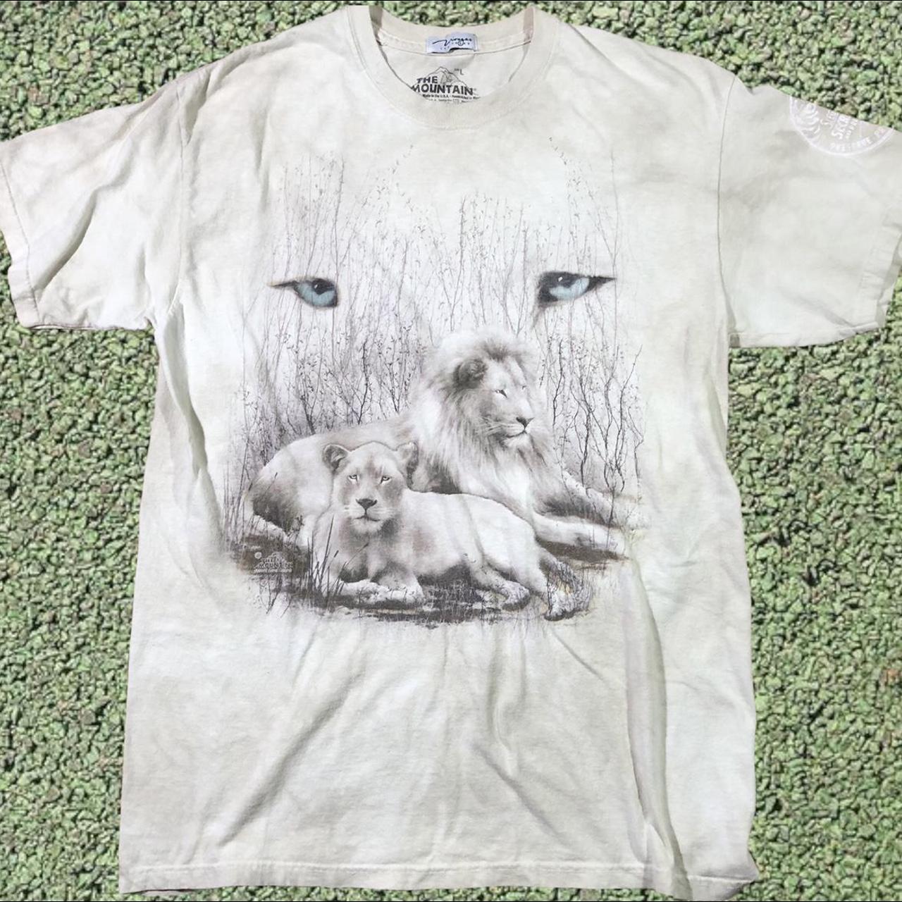 The Mountain Tie Dye Lion Zoo Animal Graphic... - Depop