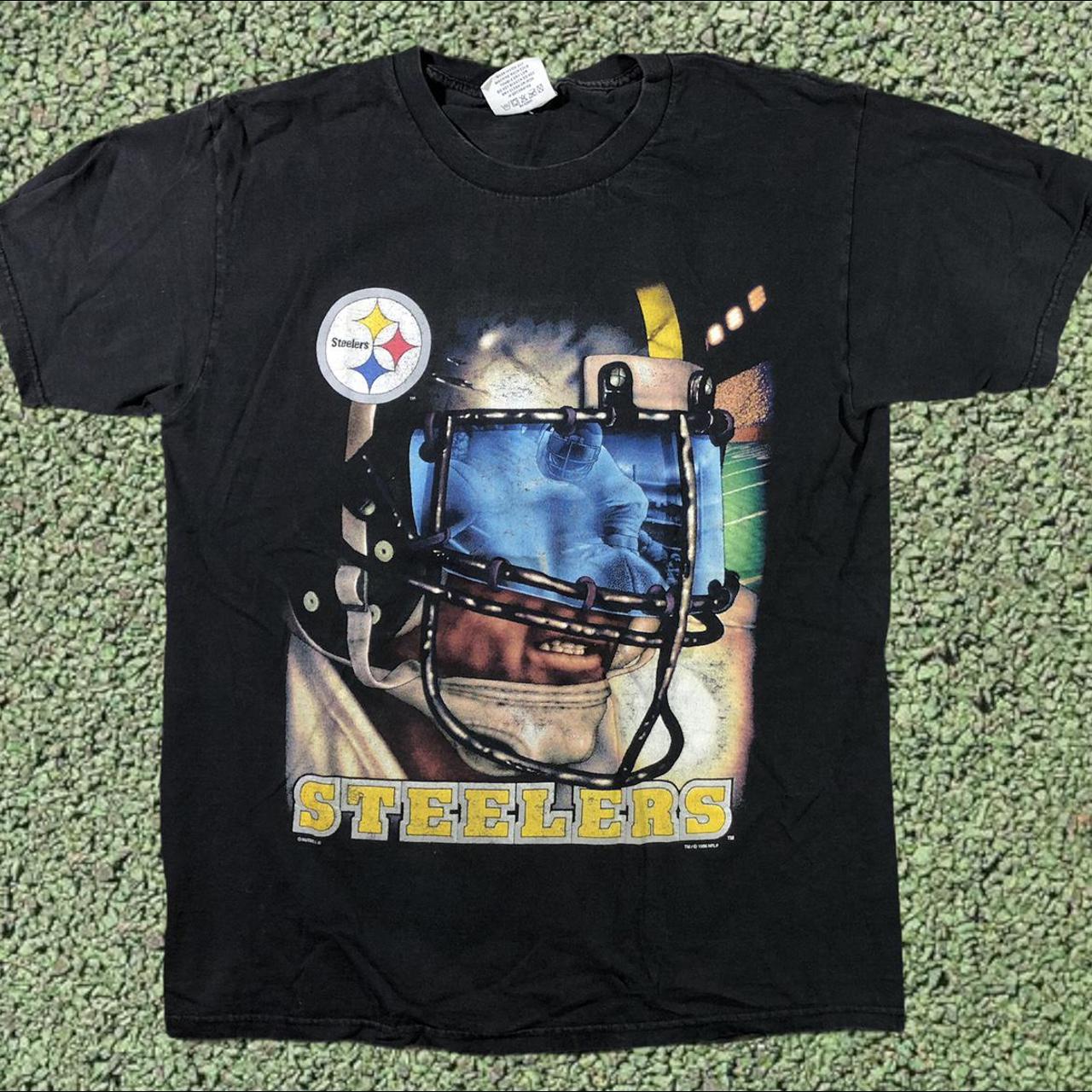 Vintage 90s NFL Pittsburg Steelers Helmet Graphic... - Depop