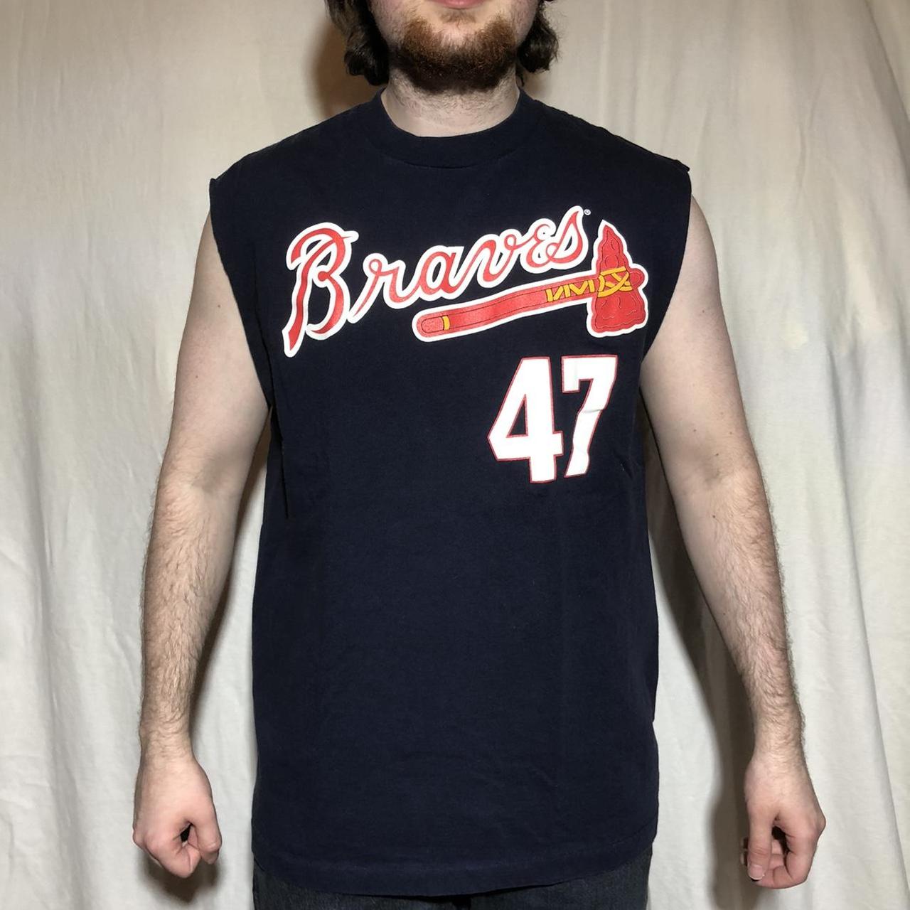 90s Majestic BRAVES jersey in great condition - Depop