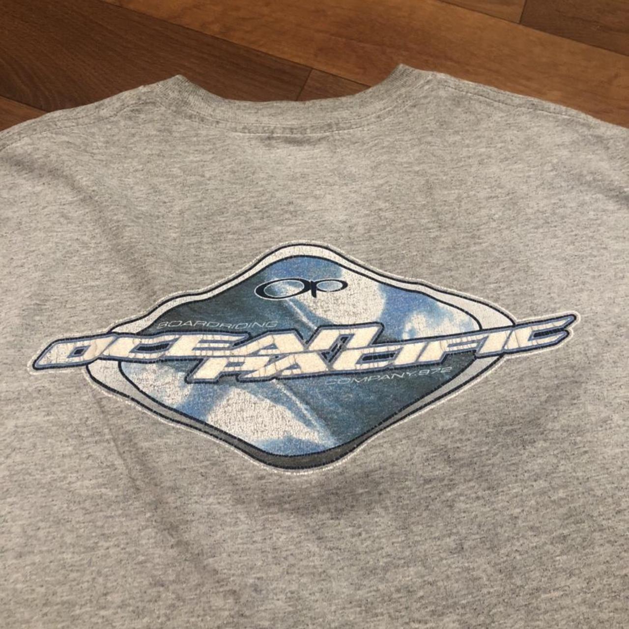 Ocean Pacific Men's Grey and Blue T-shirt (3)