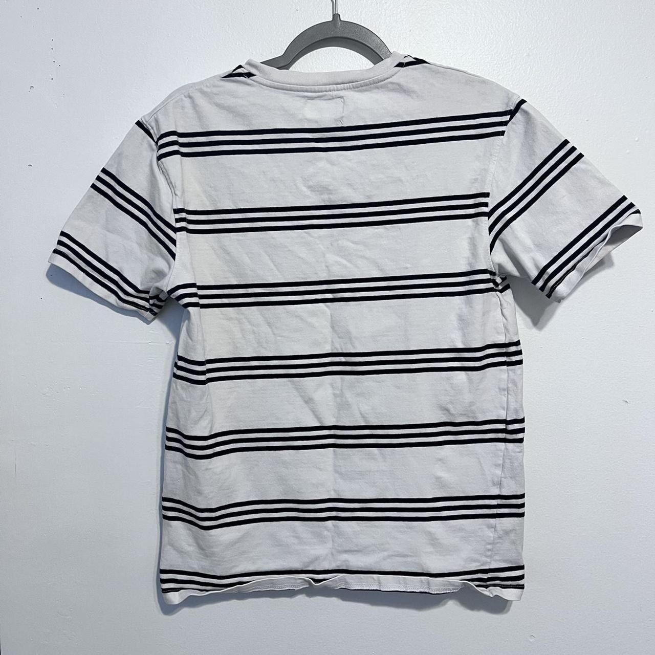 Deathworld Feral Hands Black & White Striped Tee... - Depop