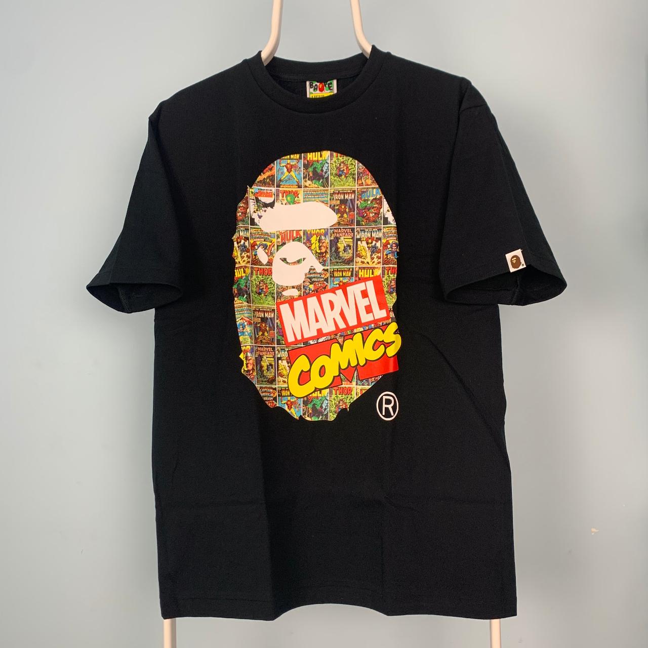 Bape Marvel Comics Ape Head Tee Shirt Size... - Depop