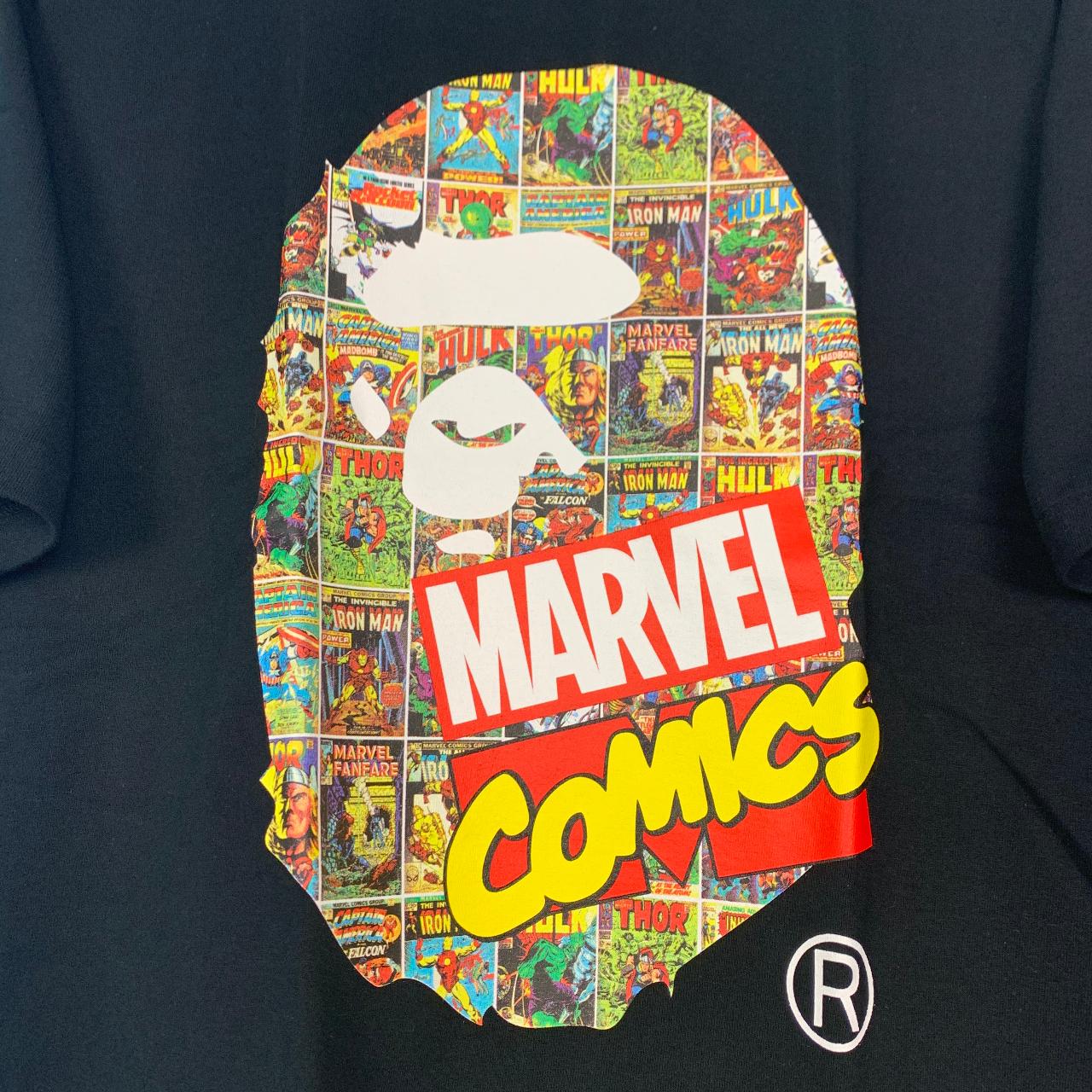 Bape Marvel Comics Ape Head Tee Shirt Size... - Depop