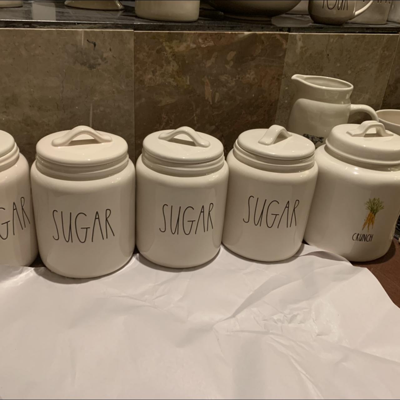 Rae Dunn Lot HTF Large Dimpled Canisters-Flour Sugar Nuts-Brand