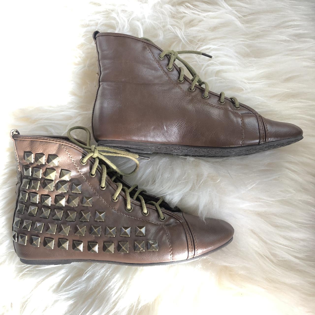 Liliana brand boxing studded high top boots. Brown... Depop
