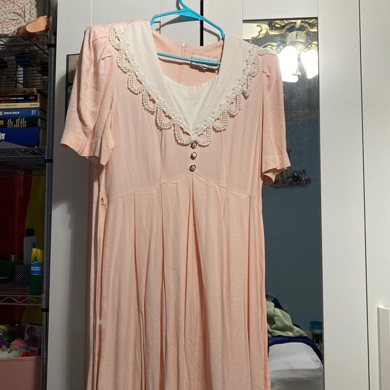 Adorable Babydoll pale pink maxi dress 💗 with ties... Depop