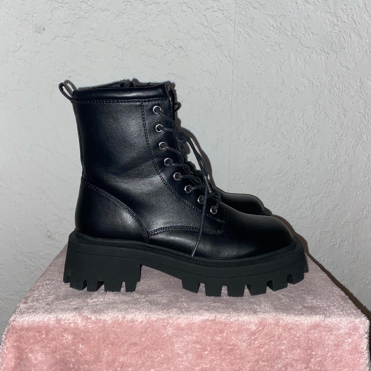 Square toe chunky boots from ASOS. Like new #grunge... - Depop