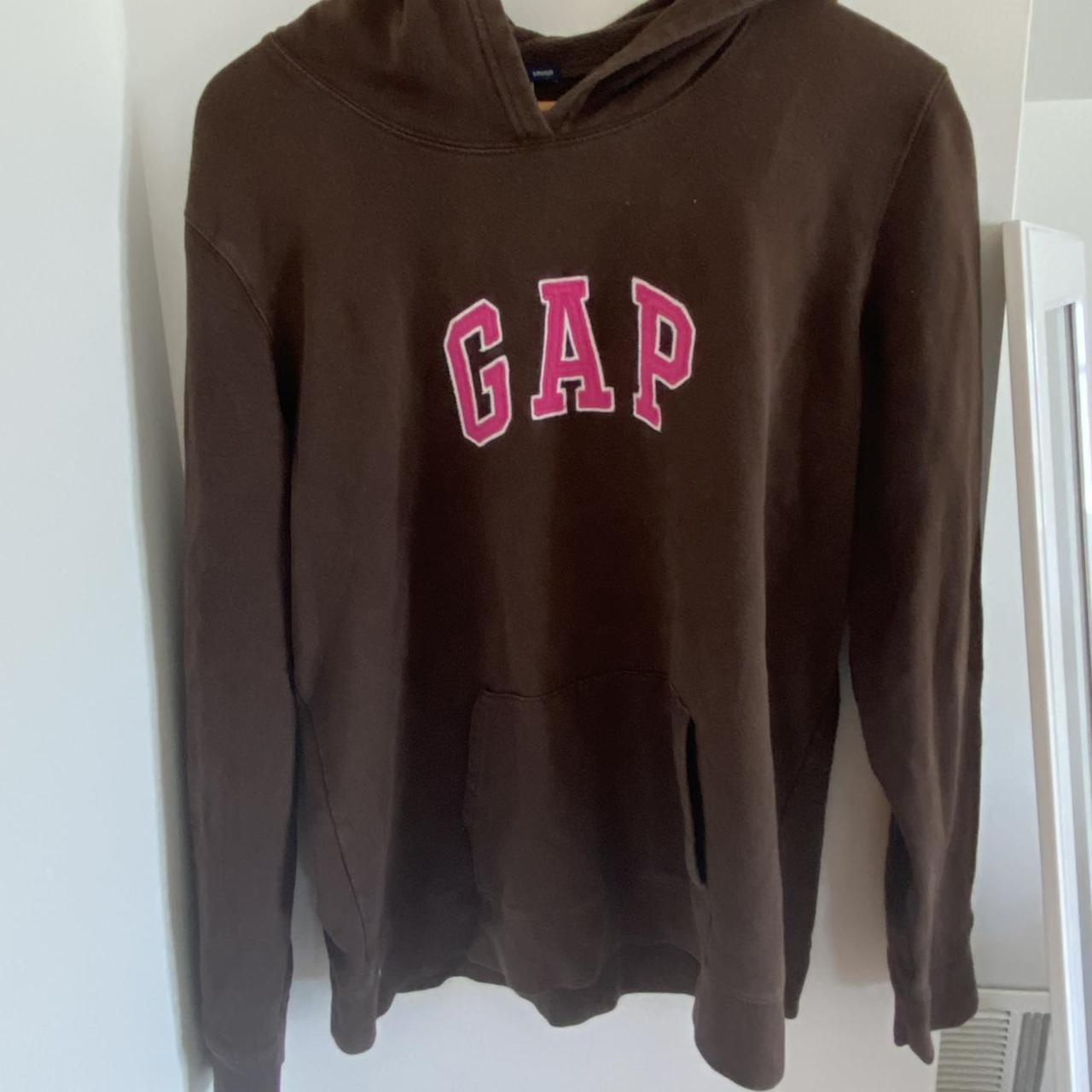 brown and pink gap hoodie