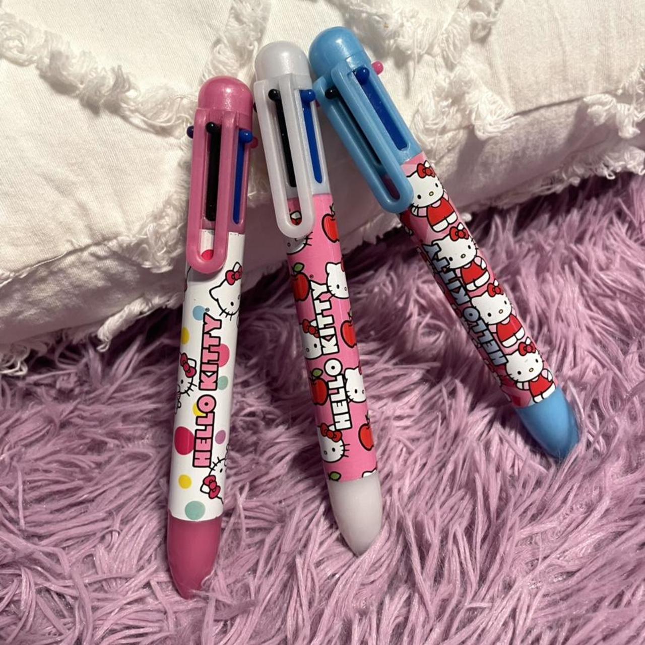 three Hello Kitty pens 💘 multicolor, retractable 💘 - Depop