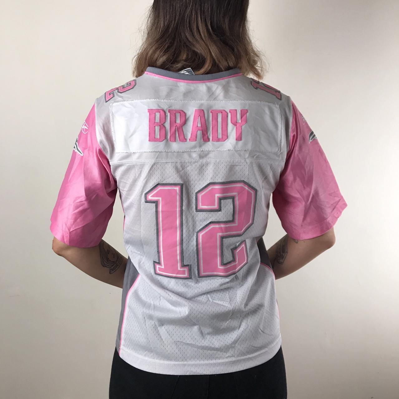 Reebok TOM BRADY White Pink Girls NEW ENGLAND PATRIOTS NFL Youth