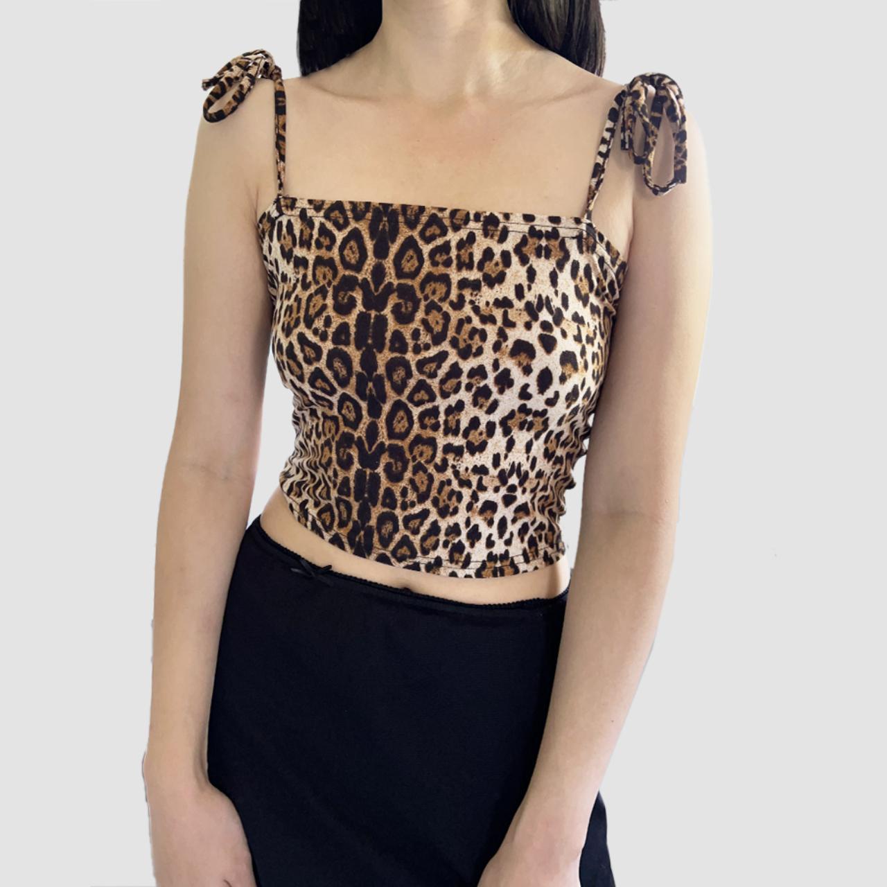🐆 tie shoulder leopard top 🐆 the cutest leopard... - Depop