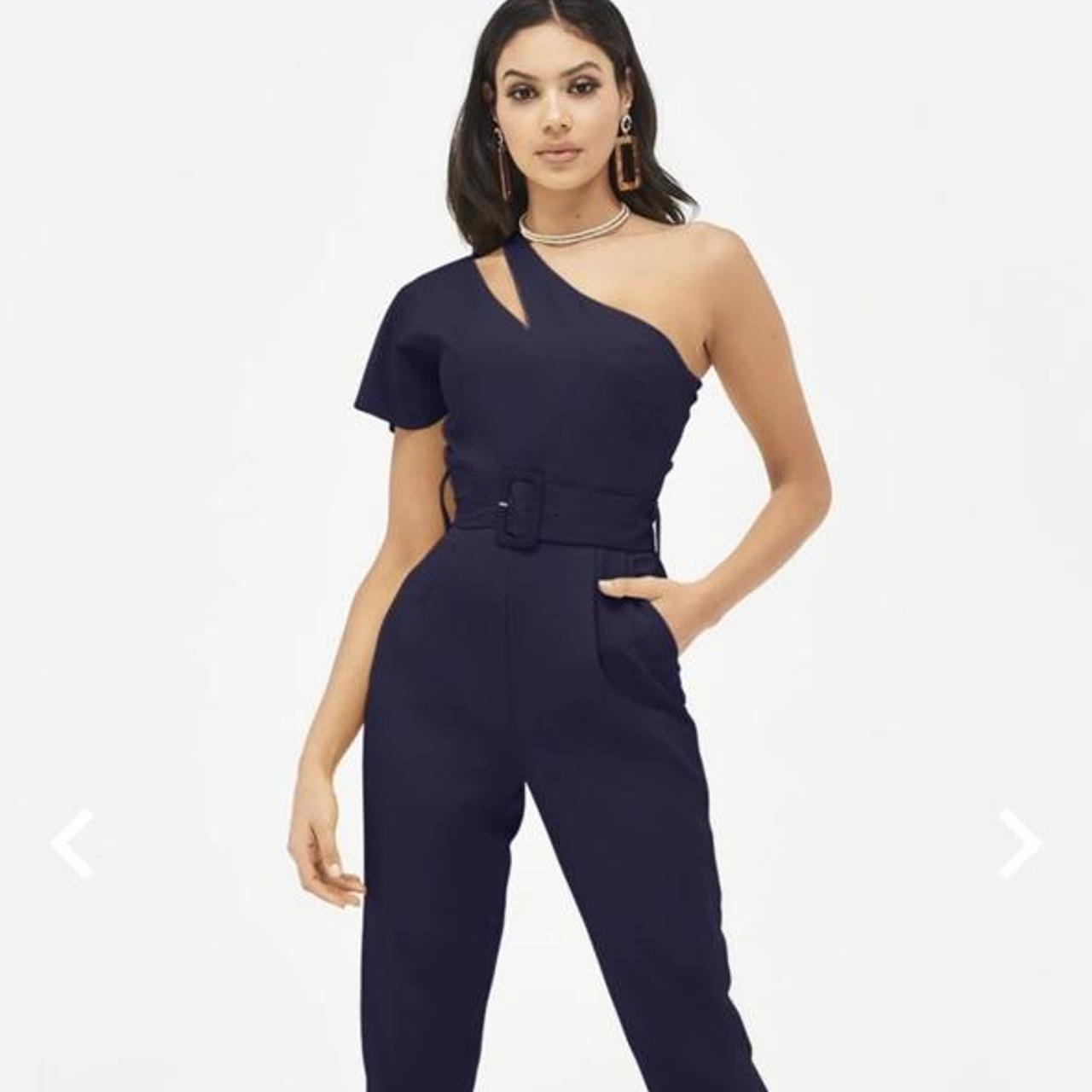 Navy lavish Alice jumpsuit worn once for couple of... - Depop