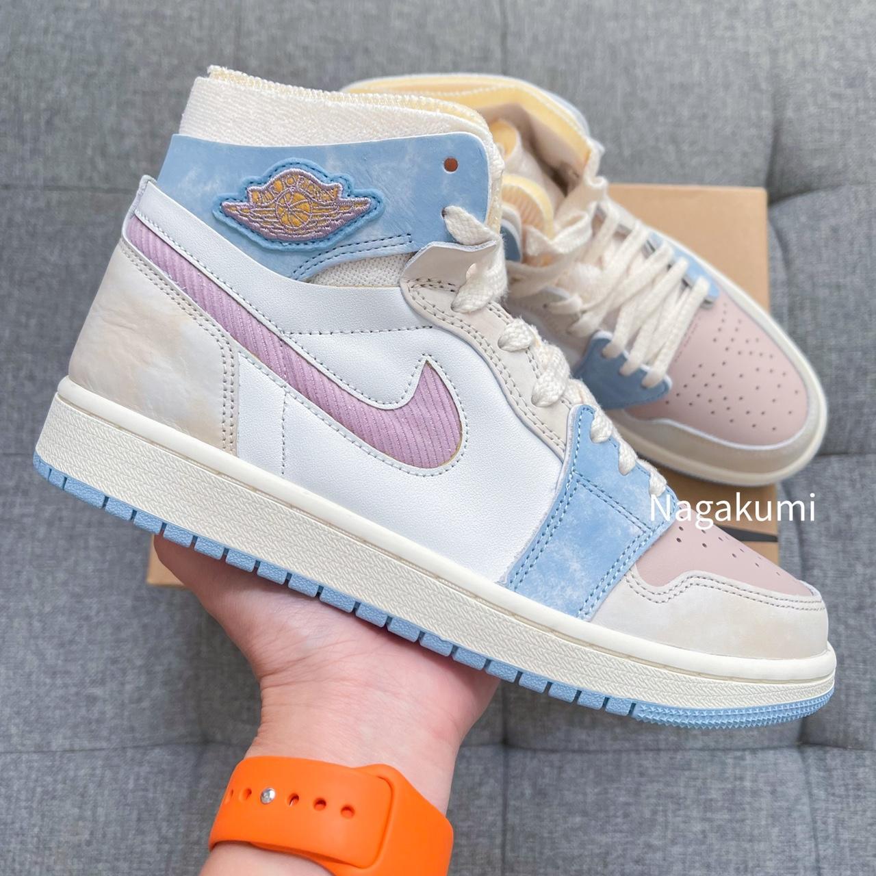 🐰 Nike Air Jordan 1 High pastel color block shoes... Depop