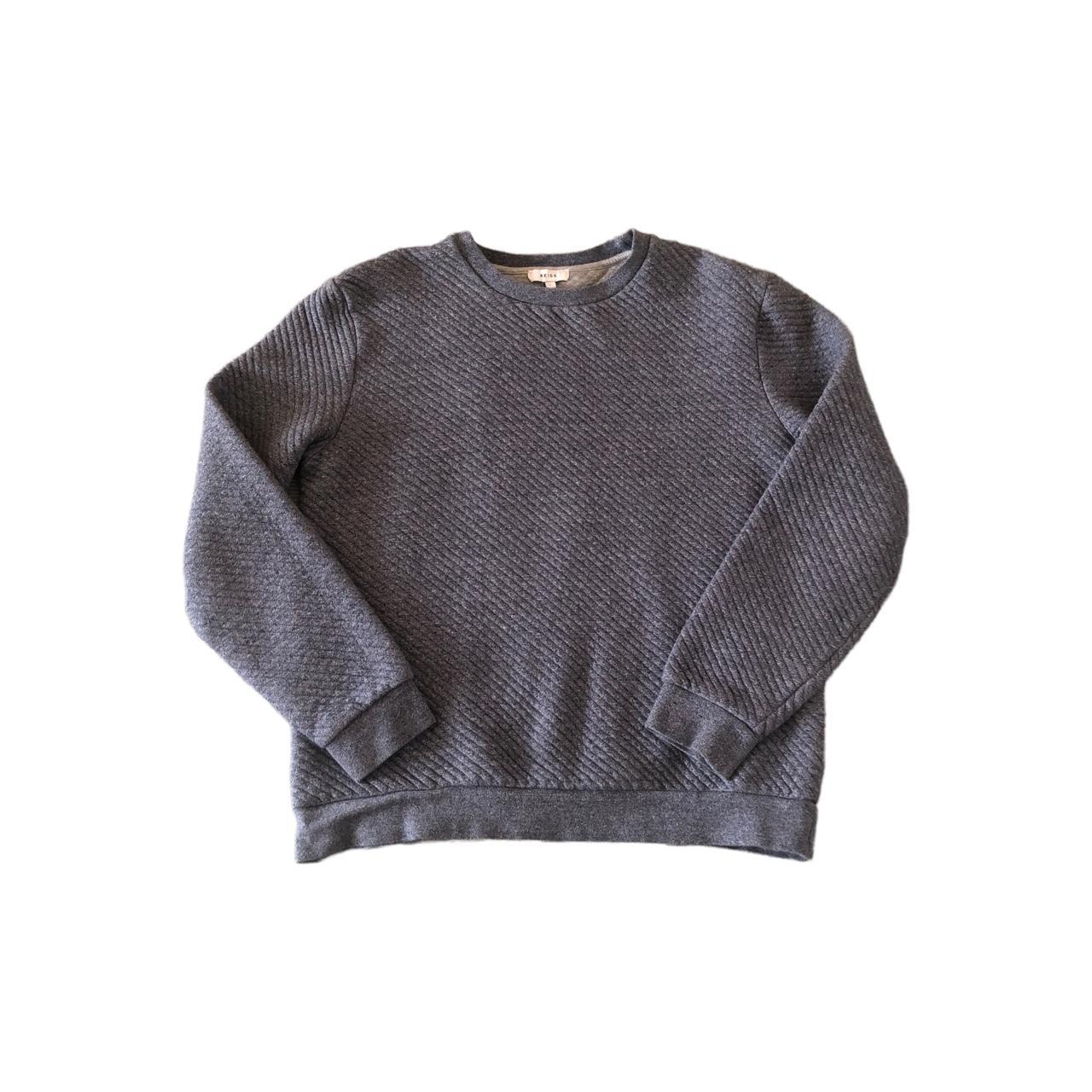 Product Image 1 - Reiss quilted crewneck sweater. Blue-gray