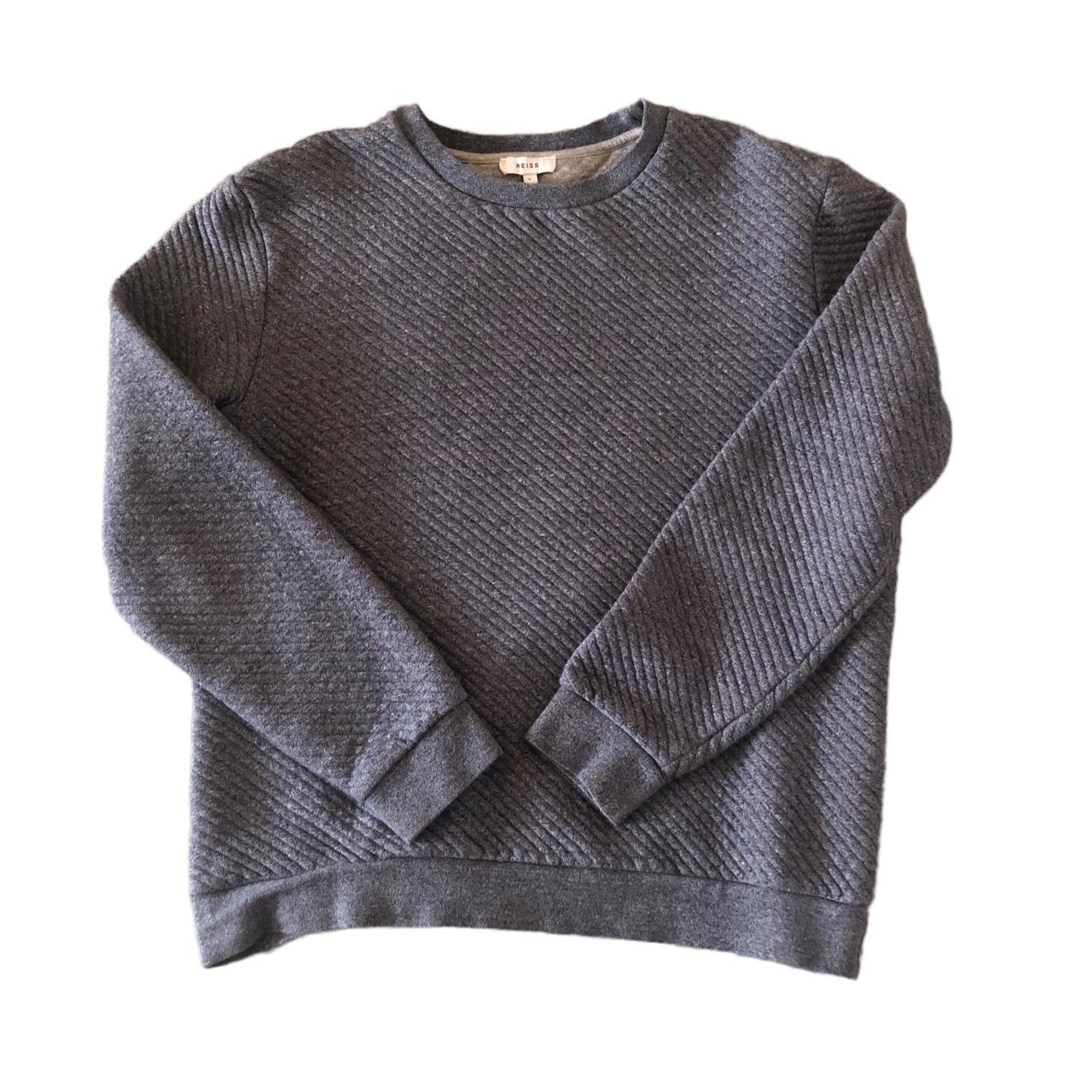 Product Image 2 - Reiss quilted crewneck sweater. Blue-gray