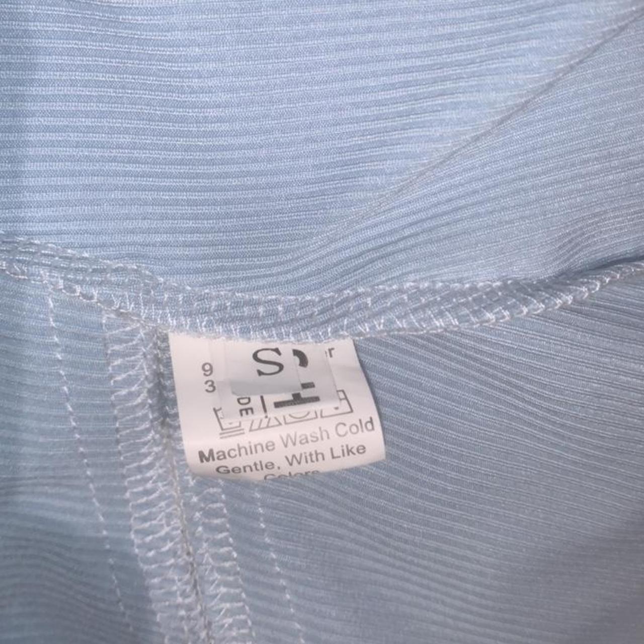 Shien blue lace crop top adjustable straps size... - Depop