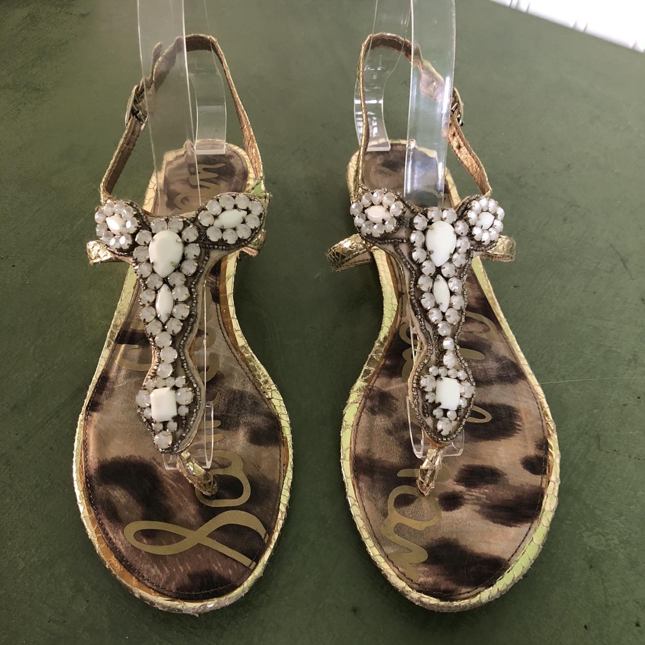 Sam Edelman Vegan Leather Embellished Sandals Great Depop