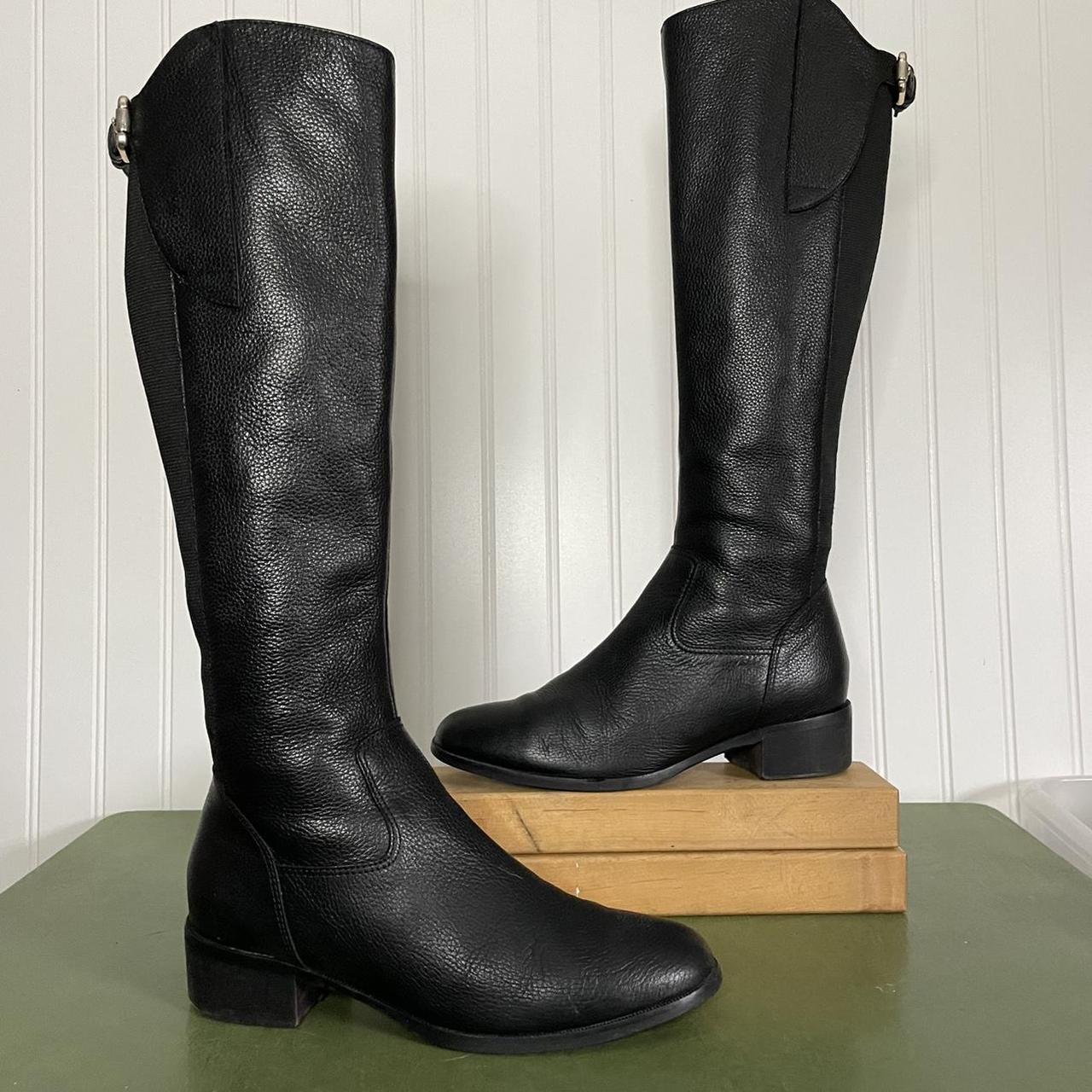 L.K. Bennett Riding Boots in Pebbled Leather w... - Depop