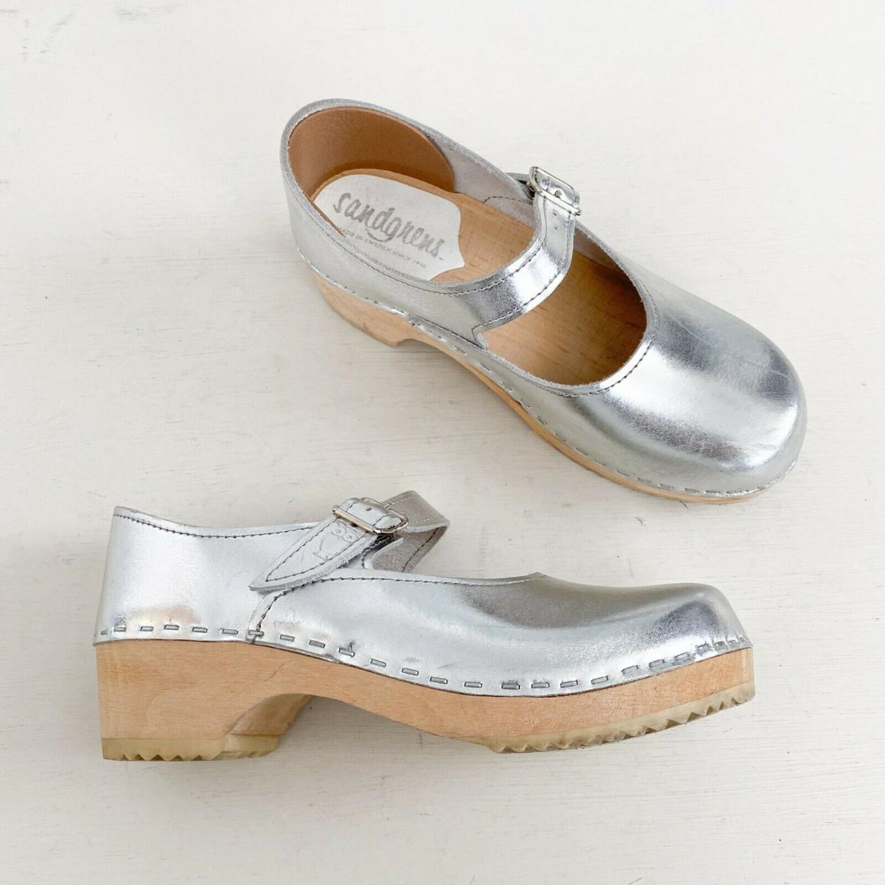 Sandgrens Mary Jane Low in silver Size 36 Low heeled... - Depop