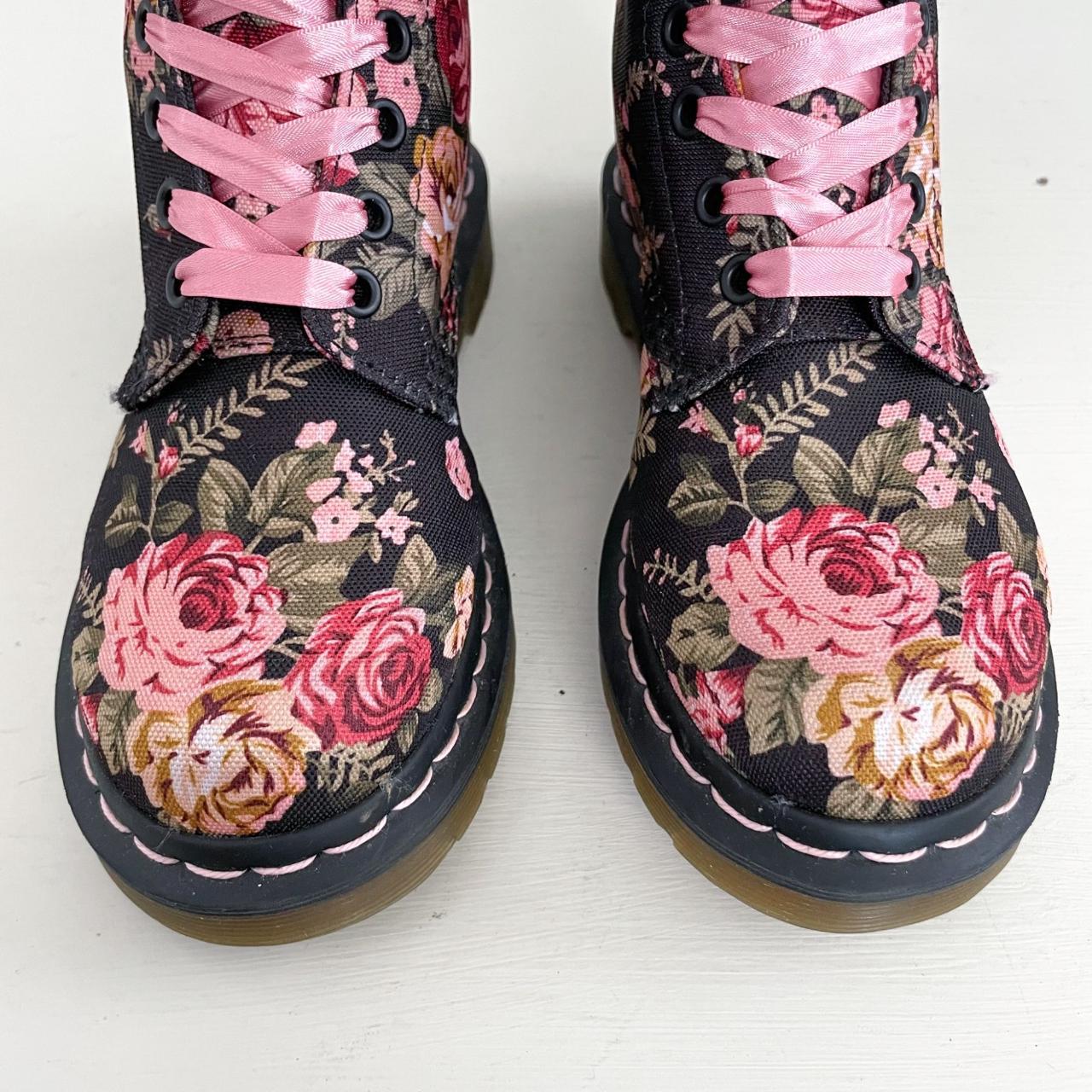 floral canvas boots