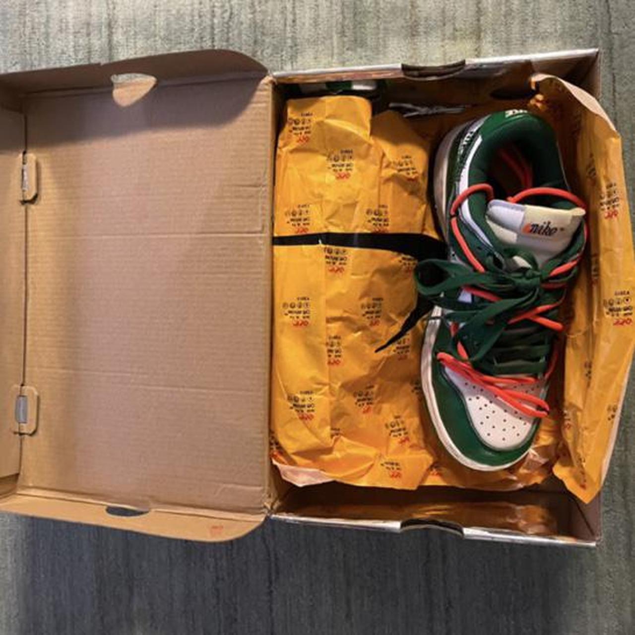 OFF WHITE PINE GREEN DUNKS SIZE 7 REPOP going for... - Depop