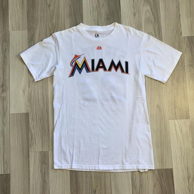 Majestic Miami Marlins Giancarlo Stanton Black - Depop