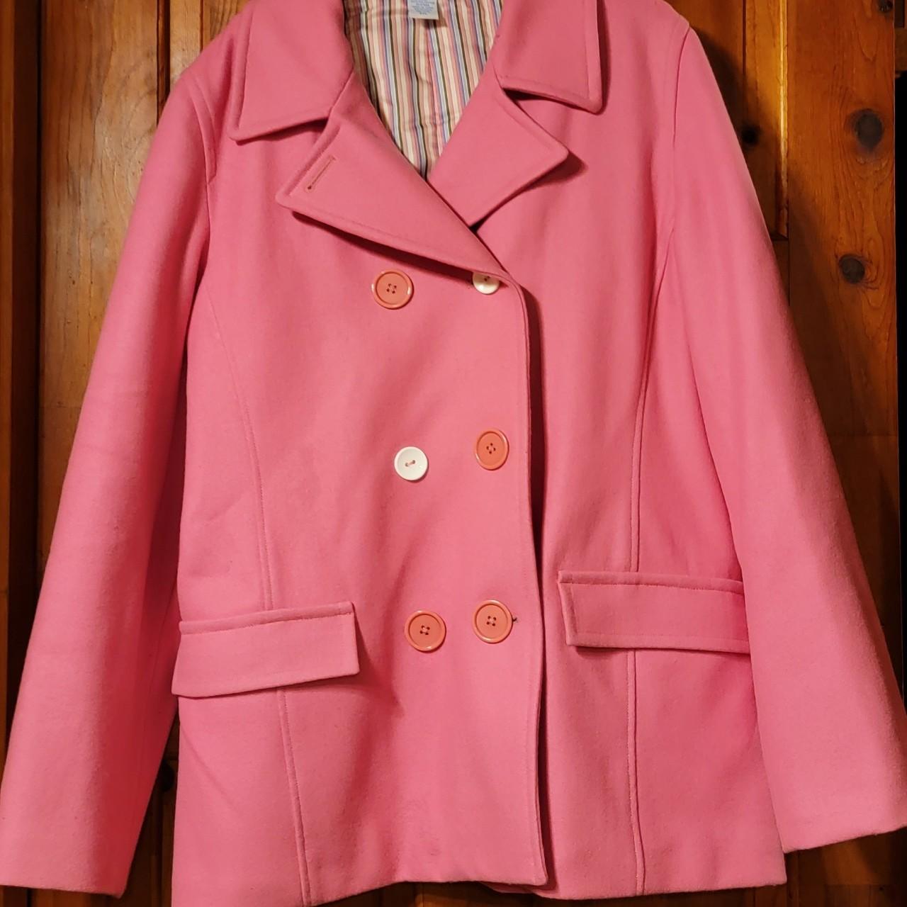 pink plus size peacoat