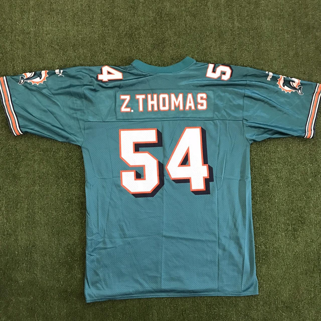 Vintage Zach Thomas #54 Miami Dolphins Puma NFL - Depop