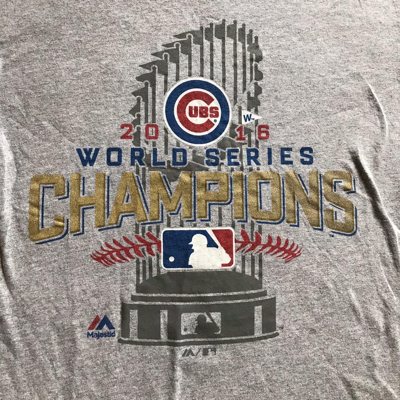 MAJESTIC Chicago Cubs 2016 World Series Champions T-Shirt MLB Men's Size  Large