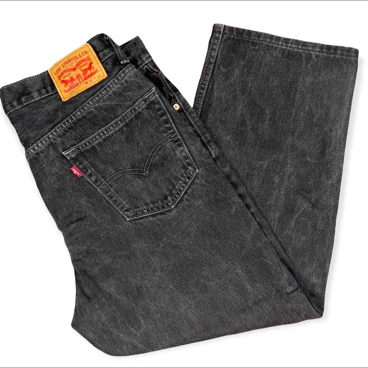 Mens Levis 550 Denim Jeans Black Size 36 X 30 Depop