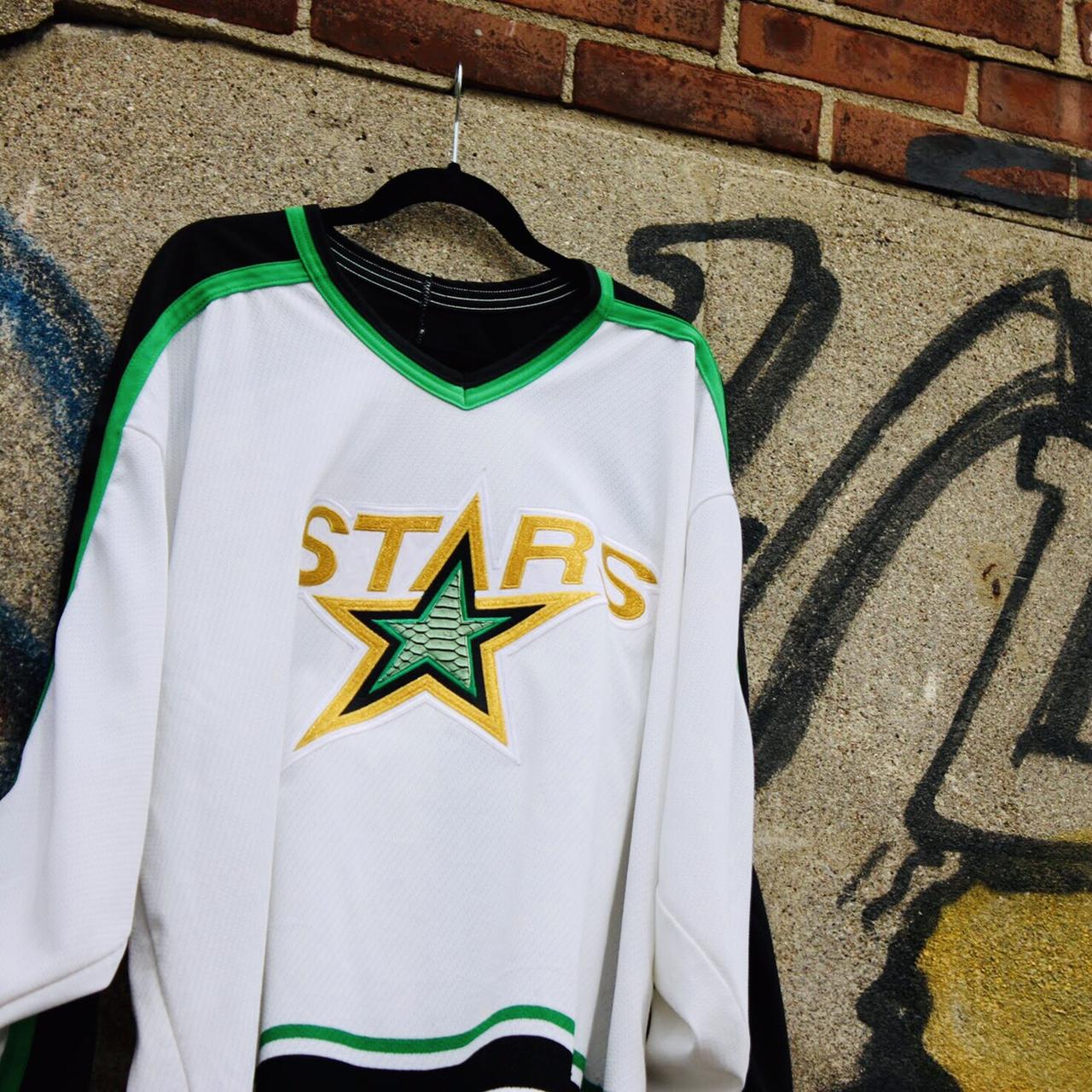 Dallas Stars Retro Hockey Jersey Detailed in green - Depop