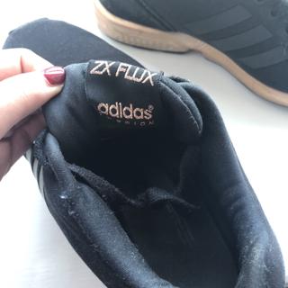 Rose Gold and Black Adidas ZX Flux Trainers - UK... Depop