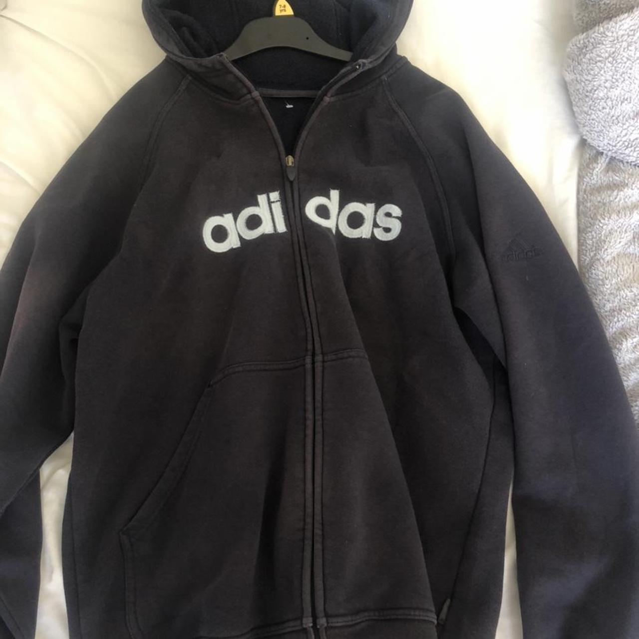 Vintage navy and blue adidas zip up Doesnt say a... - Depop