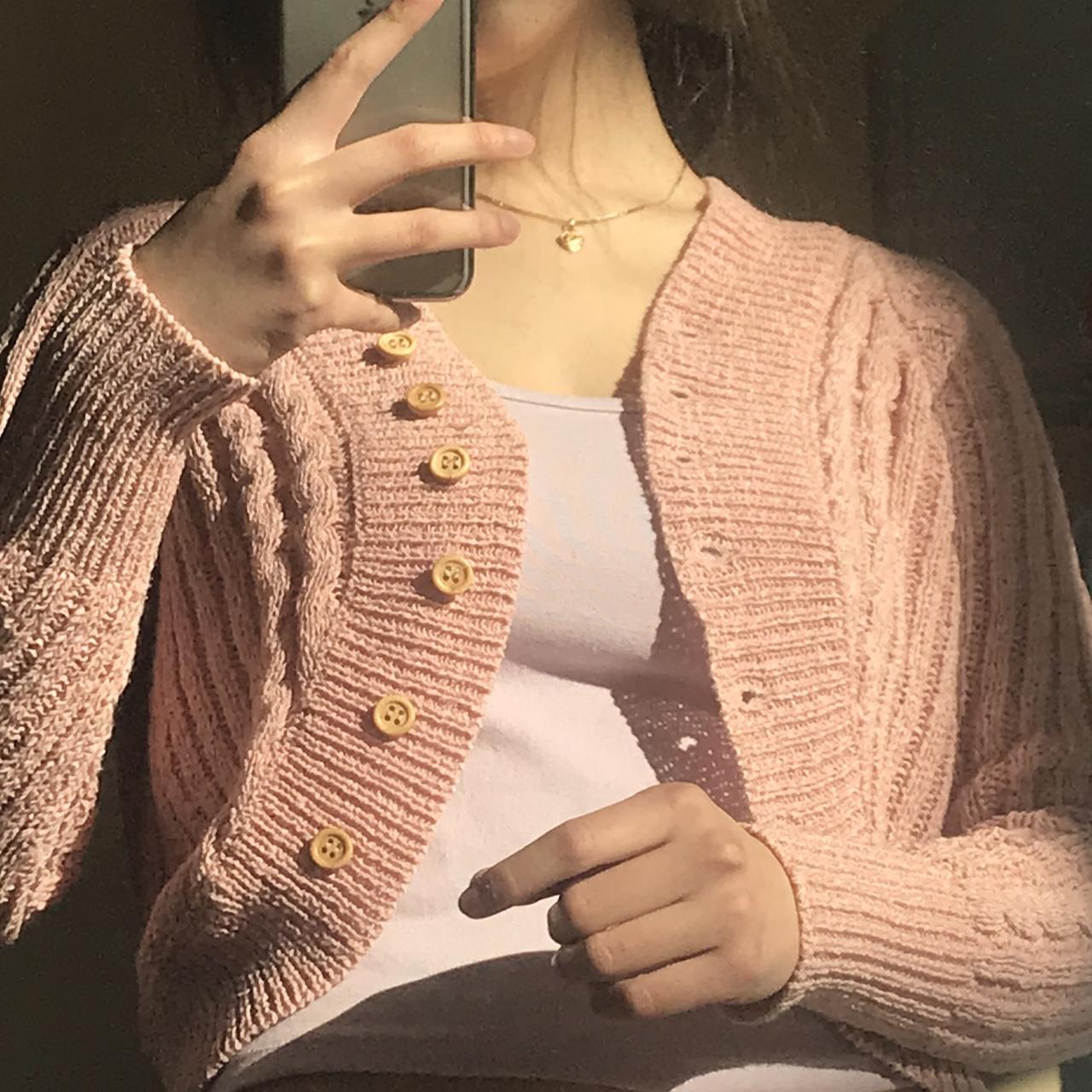 BCBGmaxazria Peach Pink Cable Knit Depop