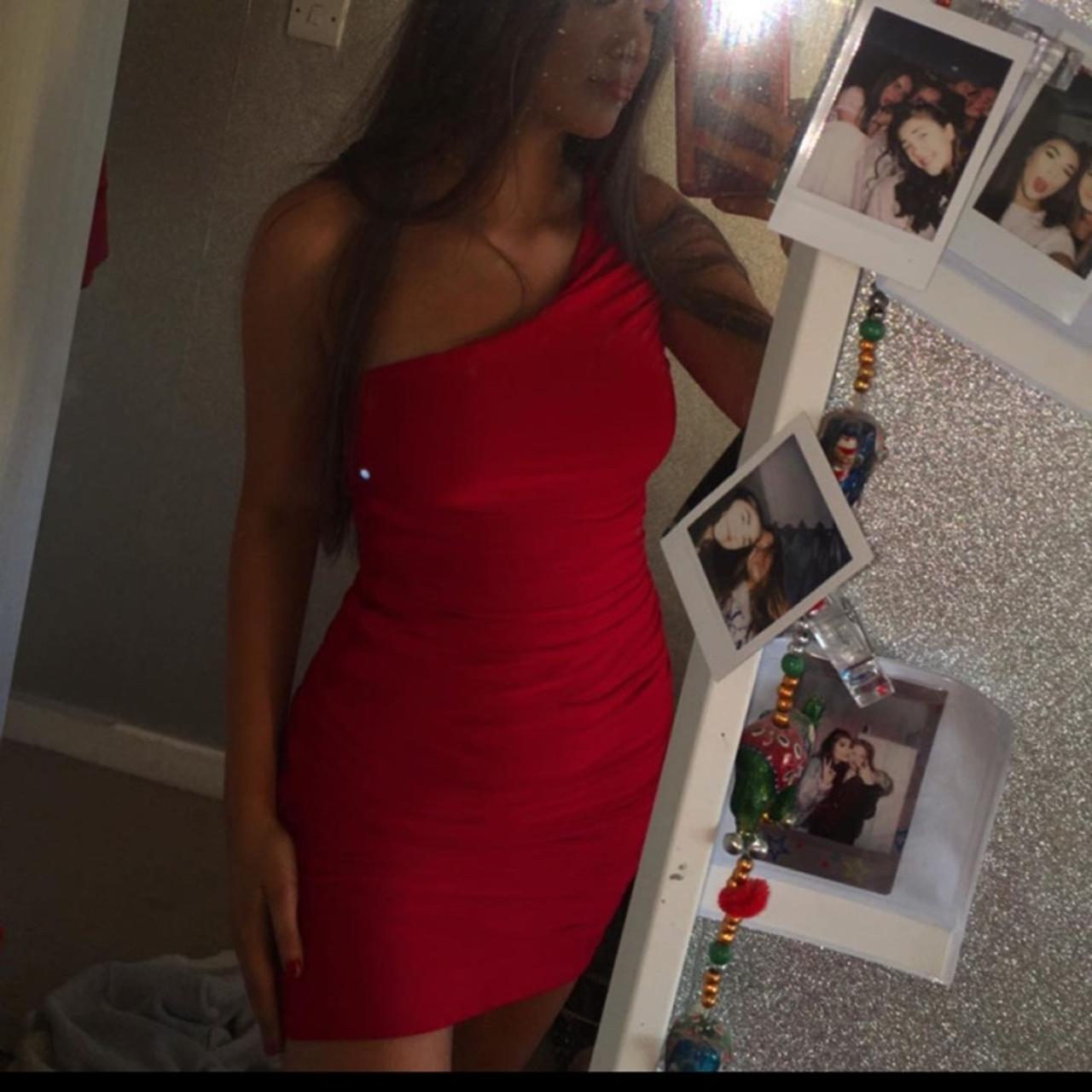 Red Bodycon Dress Worn Once Stretchy Material Depop