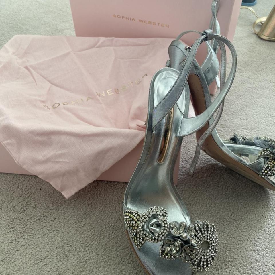 Sophia Webster Lilico crystal sandals in silver. UK Depop