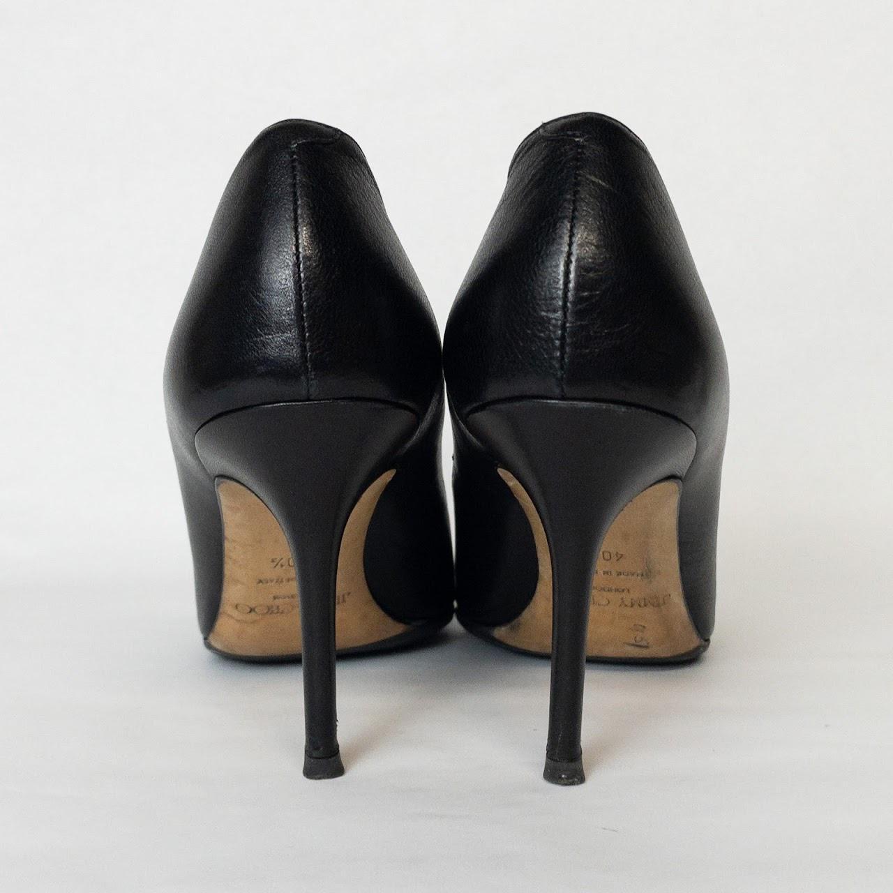 Vintage Jimmy Choo Black Leather Pumps EU Size 40.5... - Depop