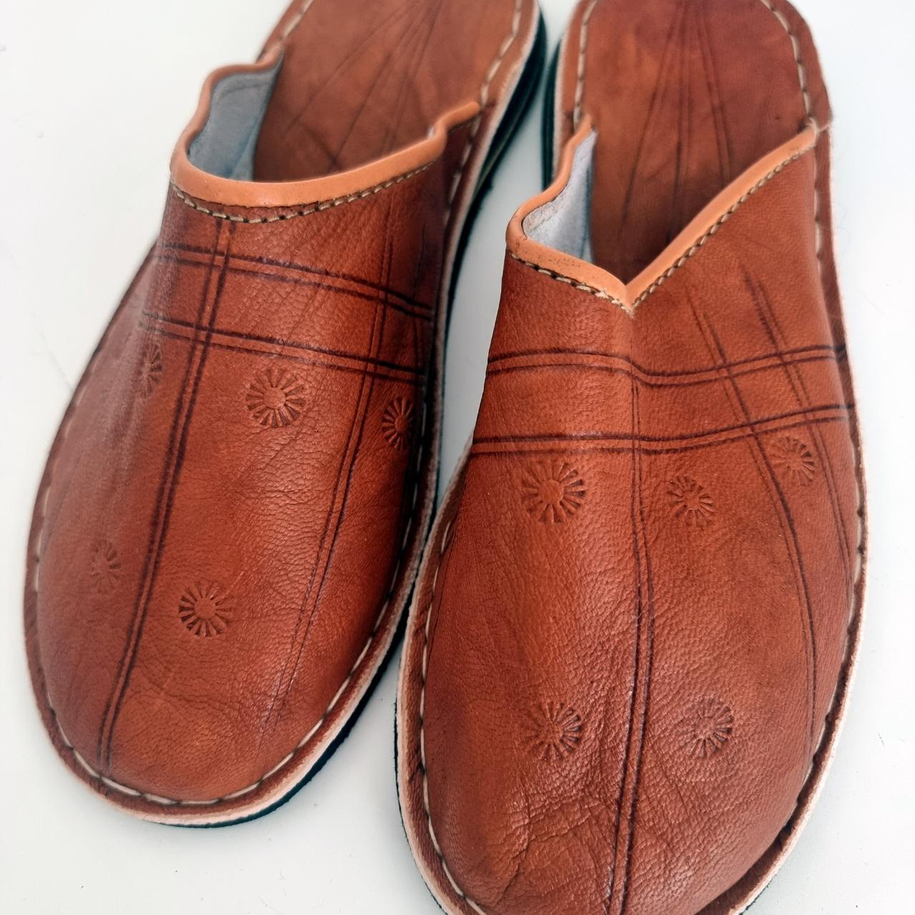 BOHO LEATHER SLIPPERS 5, Men's Leather Slides 38,... - Depop