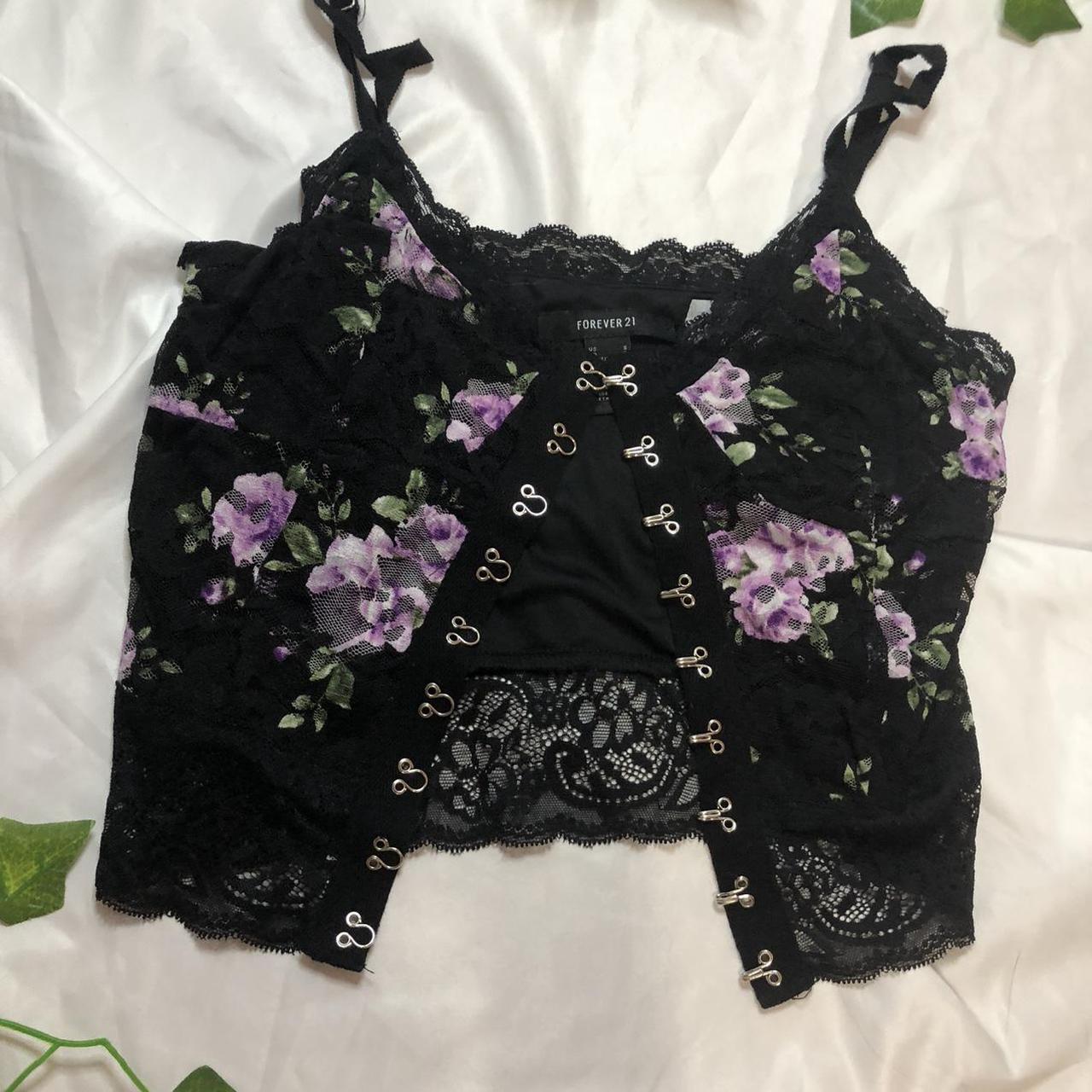 Forever 21 Women's Black and Purple Veststankscamis Depop