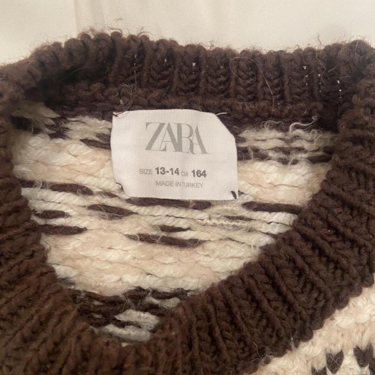 Zara Brown & Cream Sweater Vest Technically Zara... Depop