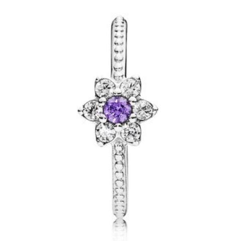 Purple flower sale pandora ring