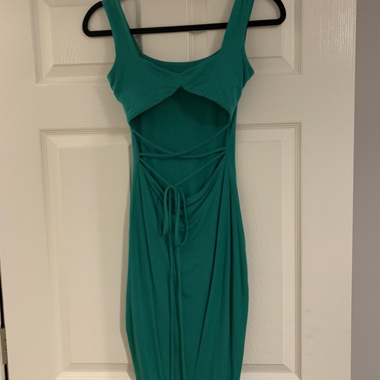 Oh Polly emerald under bust dress. Worn once,... Depop
