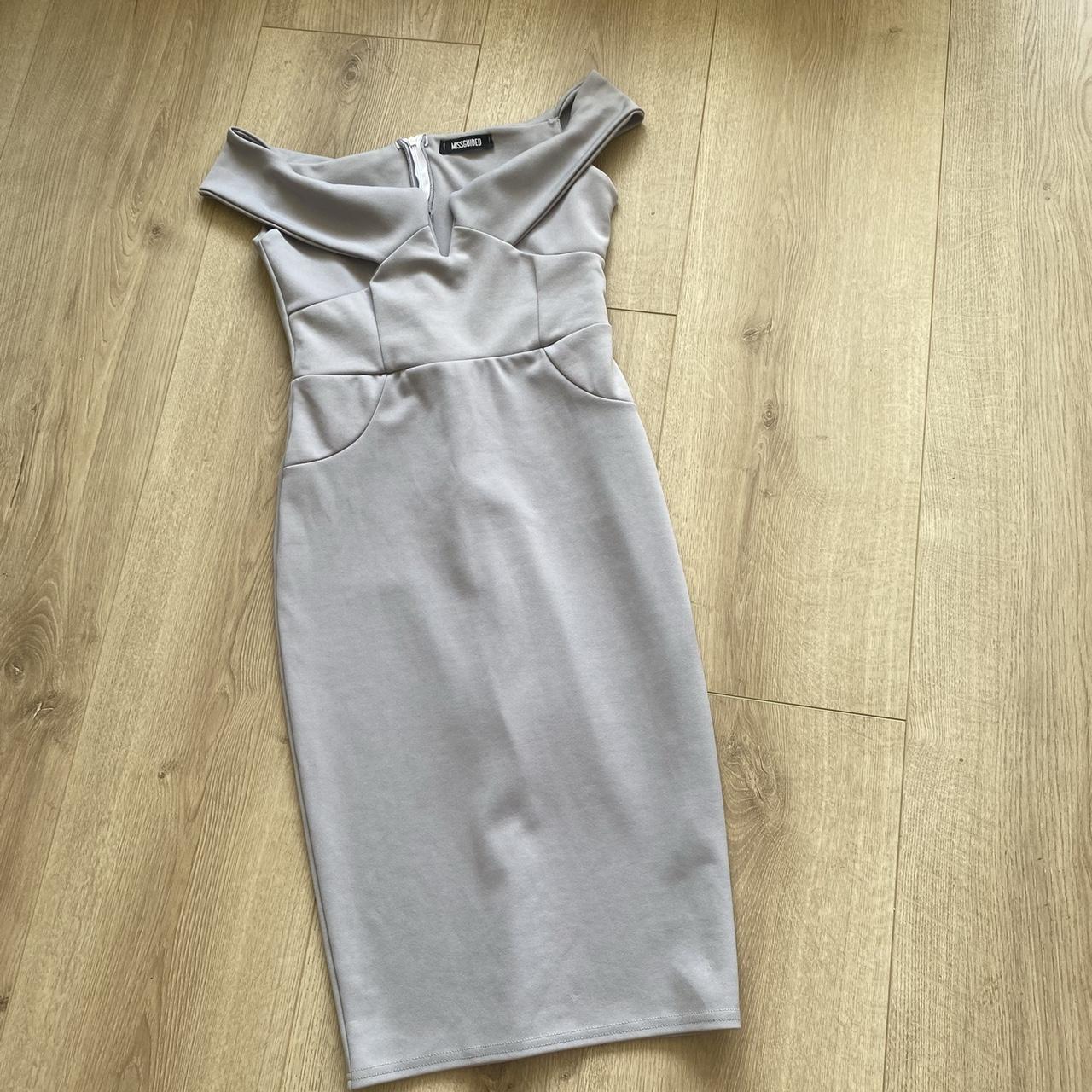 Missguided plunge lilac bodycon dress 10 - Depop