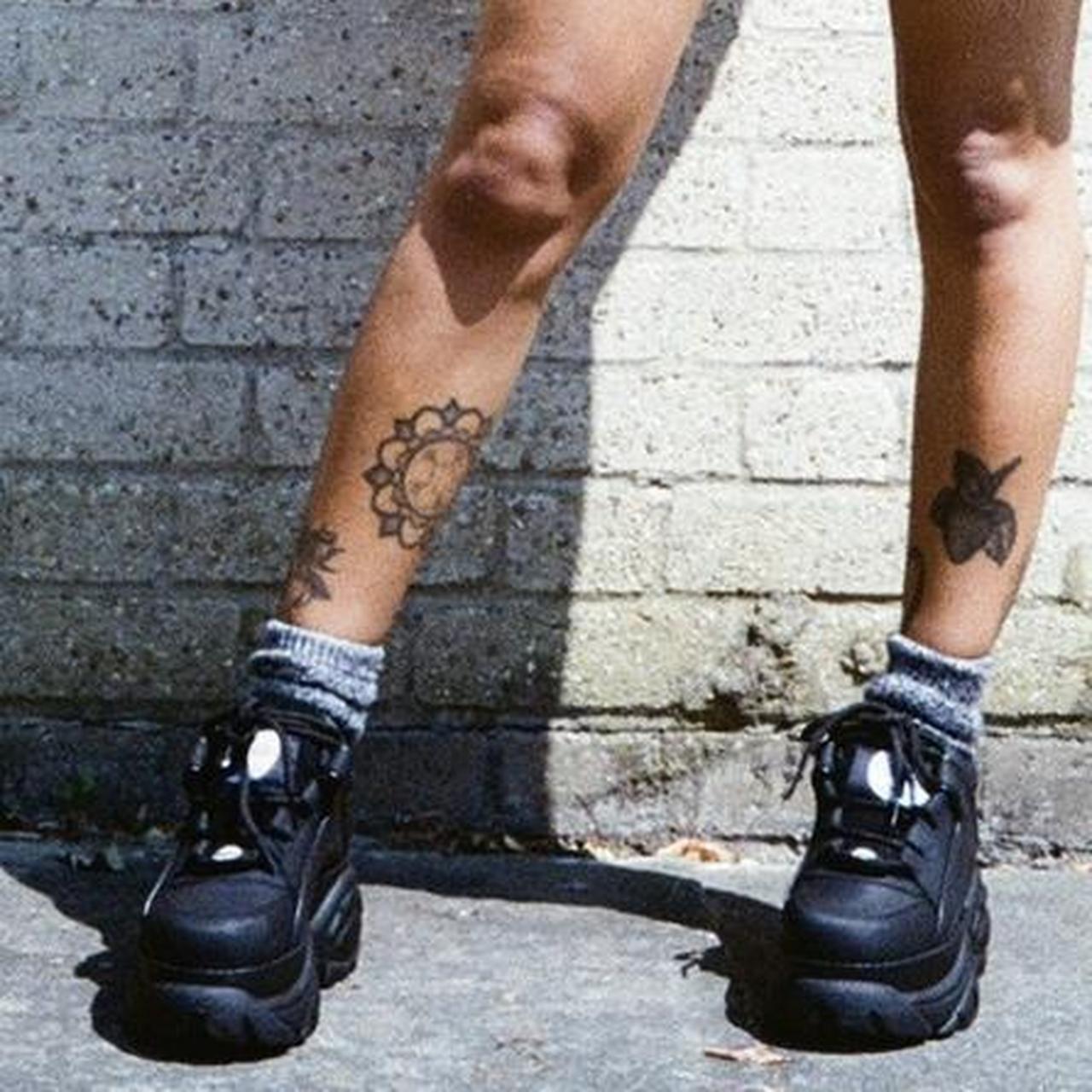 classic buffalo platform boots black size 4. worn 3... Depop