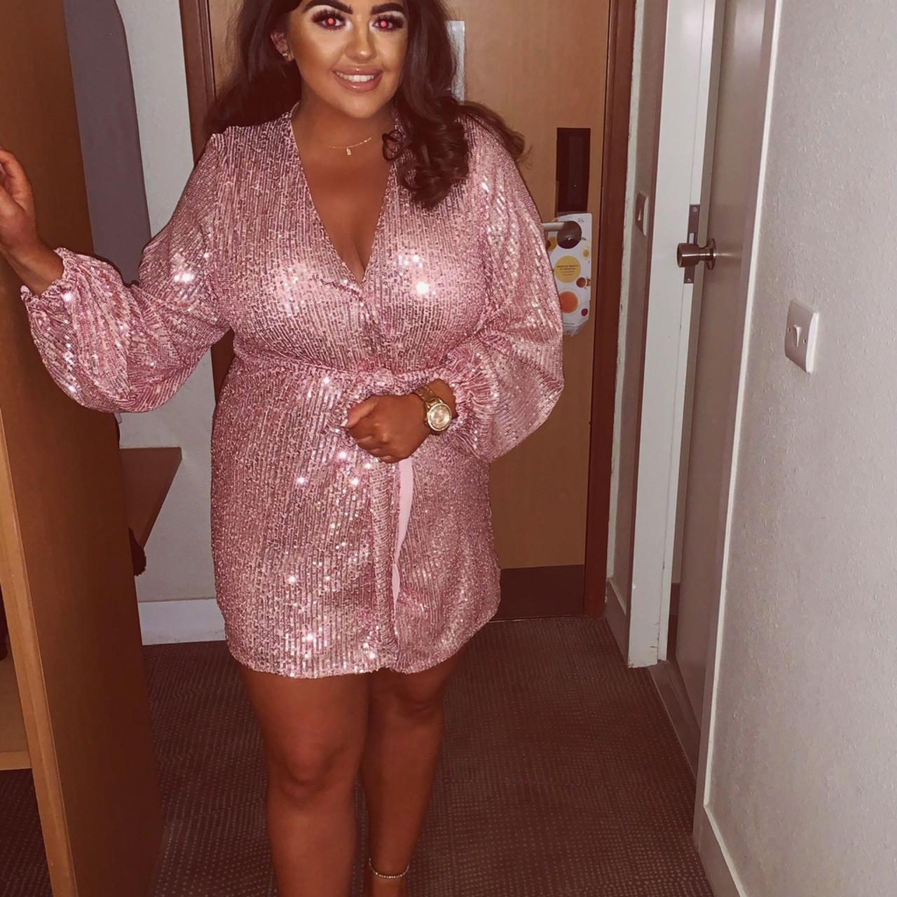 petite club l London sequin wrap front mini Depop