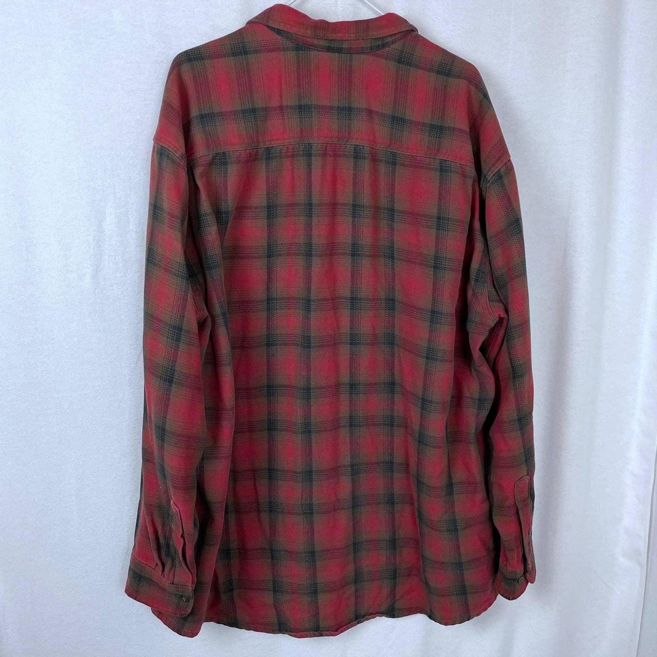 Vintage Mens LL Bean Flannel Shirt. Red, green, and... - Depop