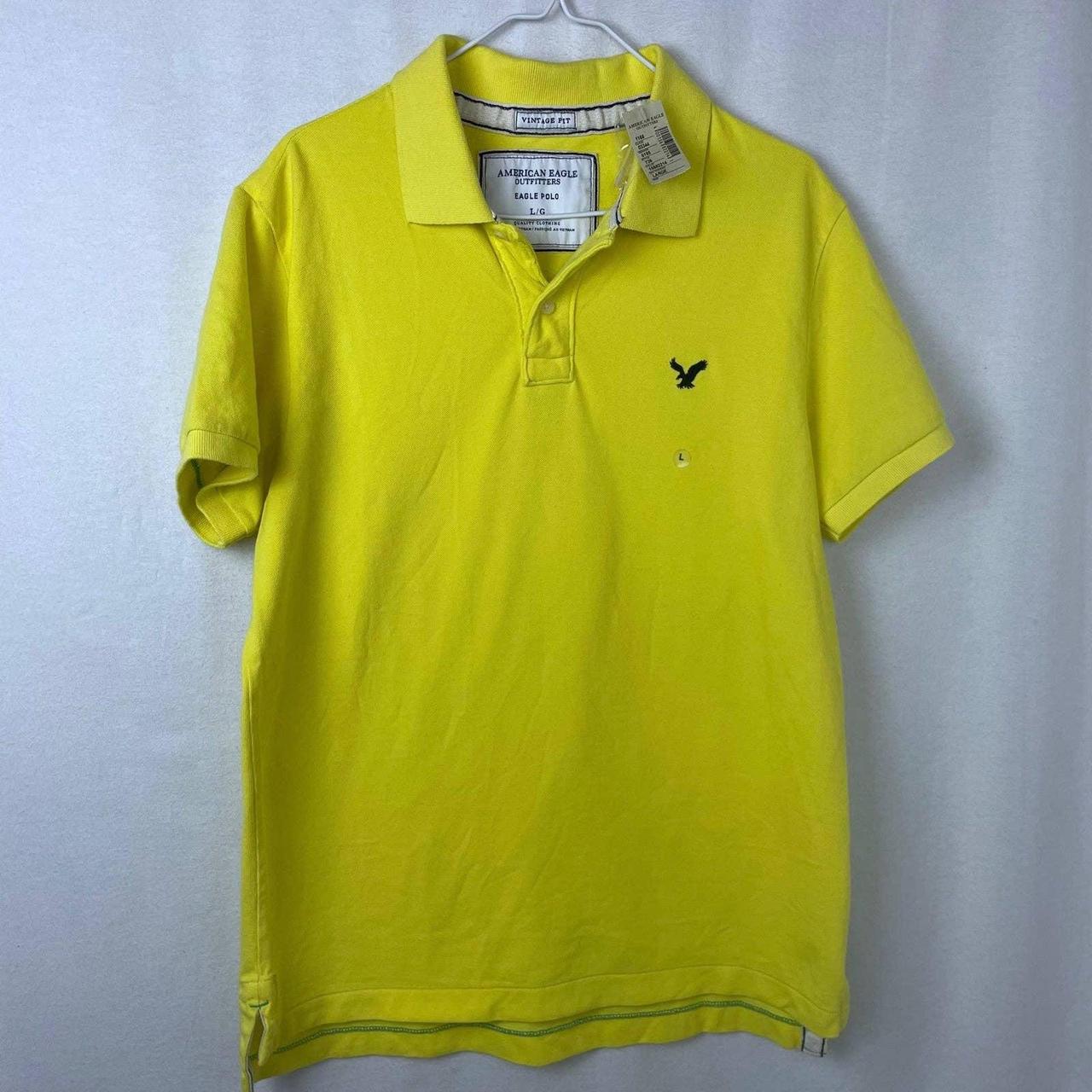 NWT American Eagle Polo Shirt. Yellow. Size mens... - Depop